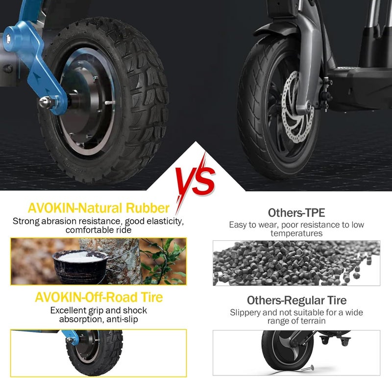 AVOKIN 10x2.75-6.5 Scooter Tire Off Road, 10 Inch Scooter Tyres,70/65-6.5 Thickened Tyre for Electric Scooter Wheels Replacement parts - Image 3